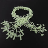 12 Pcs Glow in Dark Plastic Rosary Beads Multicolor Religious Necklace