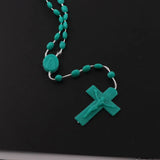 12 Pcs Glow in Dark Plastic Rosary Beads Multicolor Religious Necklace