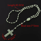 12 Pcs Glow in Dark Plastic Rosary Beads Multicolor Religious Necklace