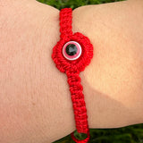 12 Pcs Flower Shape Red Rope Bracelets for Exorcism Protection