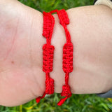 12 Pcs Flower Shape Red Rope Bracelets for Exorcism Protection