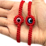 12 Pcs Flower Shape Red Rope Bracelets for Exorcism Protection