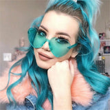 12 Pcs Candy Heart Love Glasses Rimless Women Sunglasses