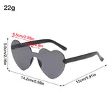 12 Pcs Candy Heart Love Glasses Rimless Women Sunglasses