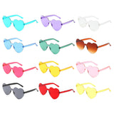 12 Pcs Candy Heart Love Glasses Rimless Women Sunglasses