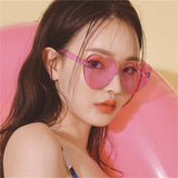 12 Pcs Candy Heart Love Glasses Rimless Women Sunglasses