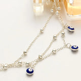 Beads Eye Pendants Multilayer Anklet Bracelet Foot Jewelry for Women