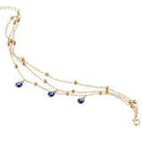 Beads Eye Pendants Multilayer Anklet Bracelet Foot Jewelry for Women