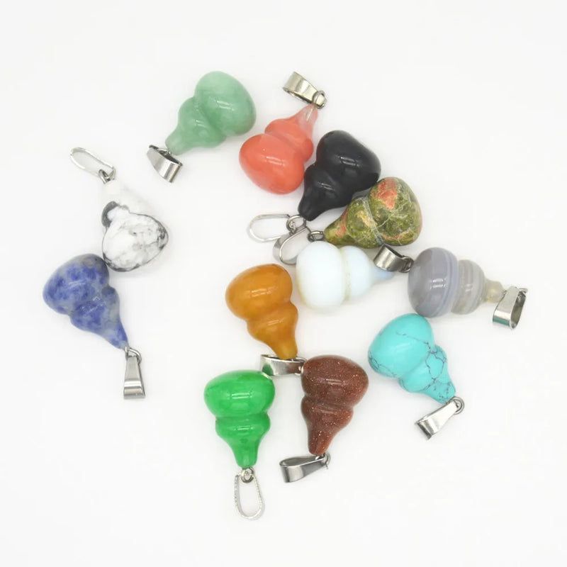 Assorted Stone Pendant, Top Calabash Bottle Gourd Men Jewelry Accessories