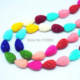 12pcs Carving Flower Beads 13x21mm Teardrop Shape for Earring Making