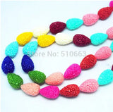 12pcs Carving Flower Beads 13x21mm Teardrop Shape for Earring Making