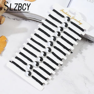 12 Pcs Yin Yang Couple Bracelets Waterproof Cord Relationship Bracele