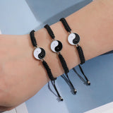 12 Pcs Yin Yang Couple Bracelets Waterproof Cord Relationship Bracele