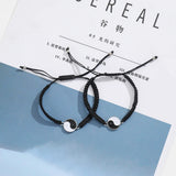 12 Pcs Yin Yang Couple Bracelets Waterproof Cord Relationship Bracele