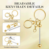 12 Metal Beadable Keychain Bars Blanks for DIY Crafts