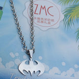 12 pcs Bat Necklace Stainless Steel Pendant Hero Dream Jewelry