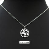 Tree of Life Necklace Set - Stainless Steel Pendant Charm Choker Jewelry