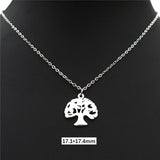 Tree of Life Necklace Set - Stainless Steel Pendant Charm Choker Jewelry