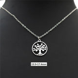 Tree of Life Necklace Set - Stainless Steel Pendant Charm Choker Jewelry