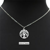 Tree of Life Necklace Set - Stainless Steel Pendant Charm Choker Jewelry