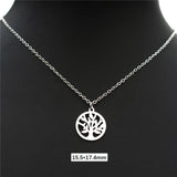Tree of Life Necklace Set - Stainless Steel Pendant Charm Choker Jewelry