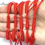 12 Red Knotted Braid Friendship Bracelets Men Women Gift