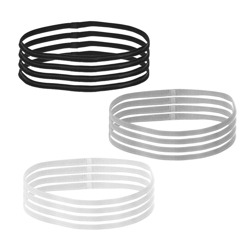 12 Pack Non-Slip Elastic Sport Headbands for Women and Men