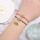 12Pcs Tortoise Elephant Charms Bracelet Rope Chain Animal Bracelets Gift