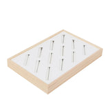 12 Seats Wood Bangle Display Tray Soft Velvet Big Ring Holder Stand