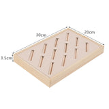 12 Seats Wood Bangle Display Tray Soft Velvet Big Ring Holder Stand