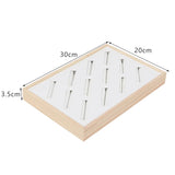 12 Seats Wood Bangle Display Tray Soft Velvet Big Ring Holder Stand
