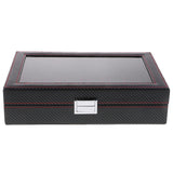 12 Slots PU Leather Watch Rings Display Storage Box Case