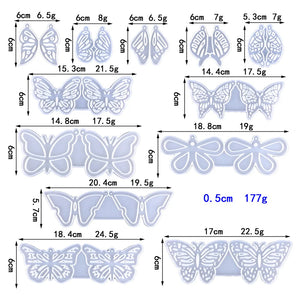 12 Styles Butterfly Earrings Crystal Epoxy Resin Mold Set