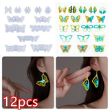 12 Styles Butterfly Earrings Crystal Epoxy Resin Mold Set