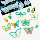 12 Styles Butterfly Earrings Crystal Epoxy Resin Mold Set