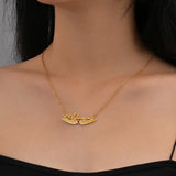 Heart Birthstone Necklace Stainless Steel Nameplate Jewelry