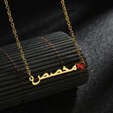 Heart Birthstone Necklace Stainless Steel Nameplate Jewelry