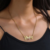 Heart Birthstone Necklace Stainless Steel Nameplate Jewelry