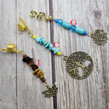 12 Styles Natural Stone Hair Dreadlock Beads Loc Jewelry Pins Clips Beard Rings