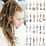 12 Styles Natural Stone Hair Dreadlock Beads Loc Jewelry Pins Clips Beard Rings
