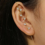 12 Styles Ear Studs Wrap Hook Clip Earrings for Women Zircon Piercing Jewelry