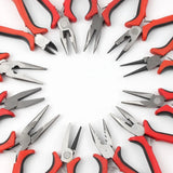 12 Styles Red Handle Anti-Slip Jewelry Pliers Kit for DIY Accessory