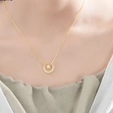 925 Silver Micro Pave CZ Moon Star Necklace Set