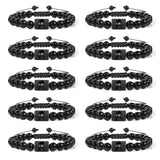 12 Zodiac Charm Constellation Bracelets Natural Stone Beaded 10Pcs/Set