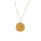 Zodiac Constellation Stainless Steel Necklace Golden Amulet Vintage