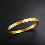 Zodiac Constellation Bracelet w/ CZ Stone Stainless Steel Bangle Gift