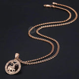 Zodiac Sign Constellations Pendant Necklace 585 Rose Gold Men Women GPM16