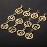 Zodiac Sign Constellations Pendant Necklace 585 Rose Gold Men Women GPM16