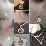 Zodiac Sign Constellations Pendant Necklace 585 Rose Gold Men Women GPM16