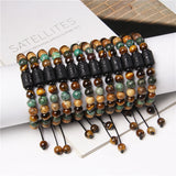 Zodiac Constellation Bracelet Natural Stone Woven Jewelry Gift